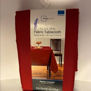 Mainstays Rich Red Fabric Tablecloth